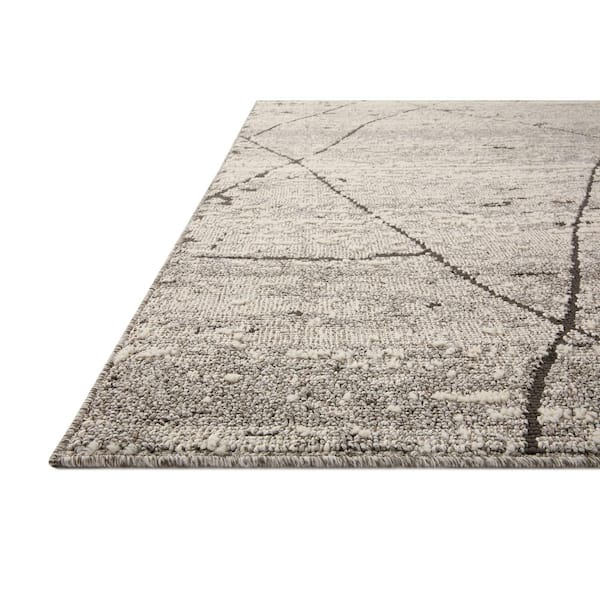 Fabian Grey/Charcoal 2 ft. 7 in. x 10 ft. Geometric Moroccan Runner Area Rug