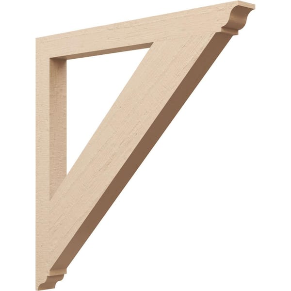 Ekena Millwork 3.5 in. x 40 in. x 40 in. Traditional Traditional Rough Cedar Woodgrain Timberthane Polyurethane Bracket, Primed Tan