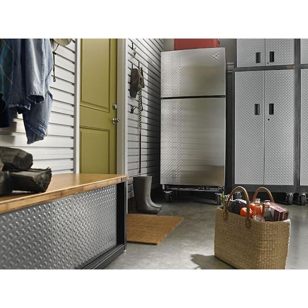 Gladiator - Premier Series Pre-Assembled Steel Freestanding Garage Cabinet in Silver with Casters (30 in. W x 65 in. H x 18 in. D)