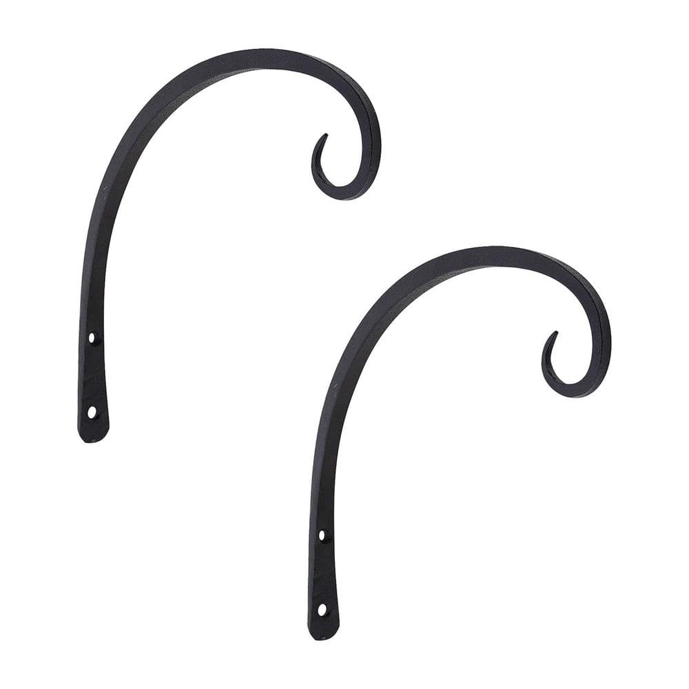 Set of 2 Down Curled Wall Bracket, 10 Inch Tall, Black Powder Coat Finish price history on PriceWatchPro