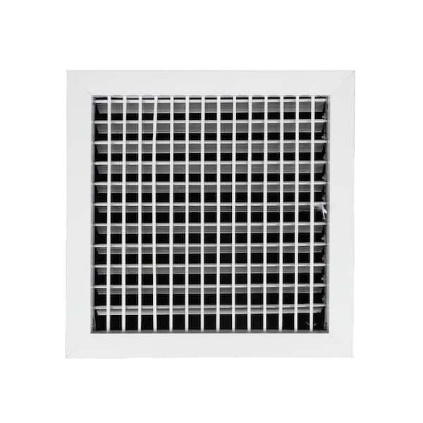 12 in. x 12 in. Aluminum Adjustable Wall Register in White