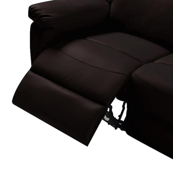 HOMCOM PU Leather Recliner Sofa Manual 150°Reclining Angle with Pull-Out