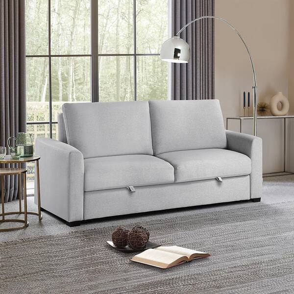 Lazzara Mischa 77 in. Square Arm Textured Fabric Upholstered