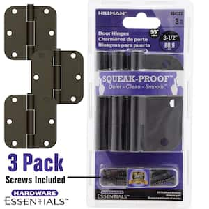 3-1/2 in. Oil Rubbed Bronze Squeak Proof Hinge- (3 pack)