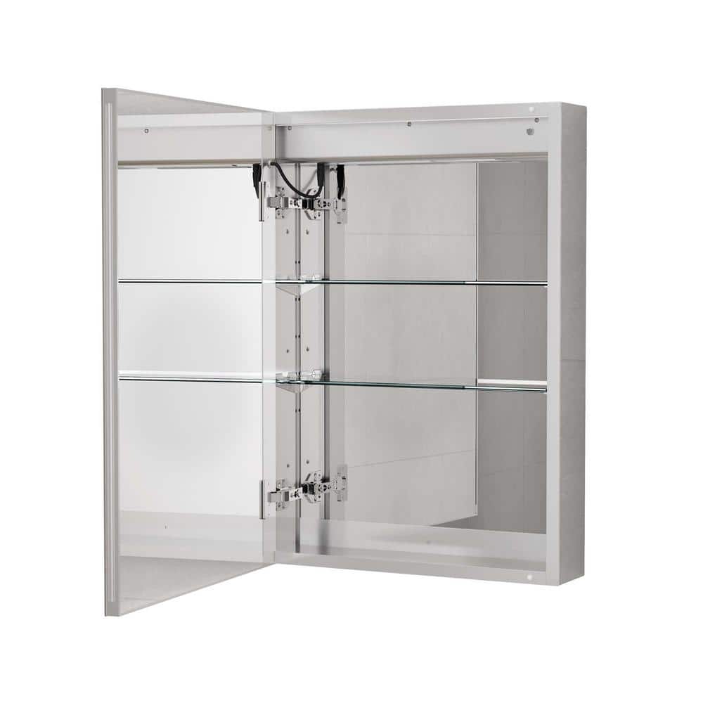 20 in. W x 28 in. H Rectangular Aluminum Light Medicine Cabinet with Mirror