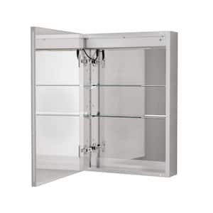 20 in. W x 28 in. H Rectangular Aluminum Light Medicine Cabinet with Mirror, Defogging Adjustable Light