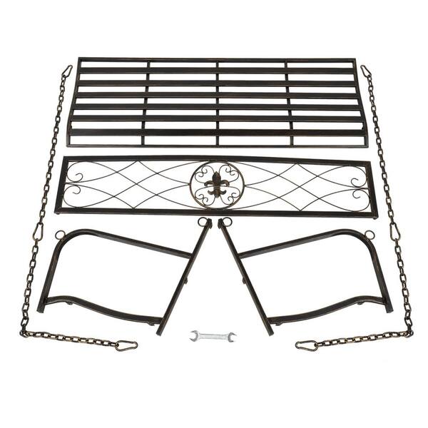 TIRAMISUBEST 2-Person Bronze Brush Iron Porch Swing with 2 Iron 