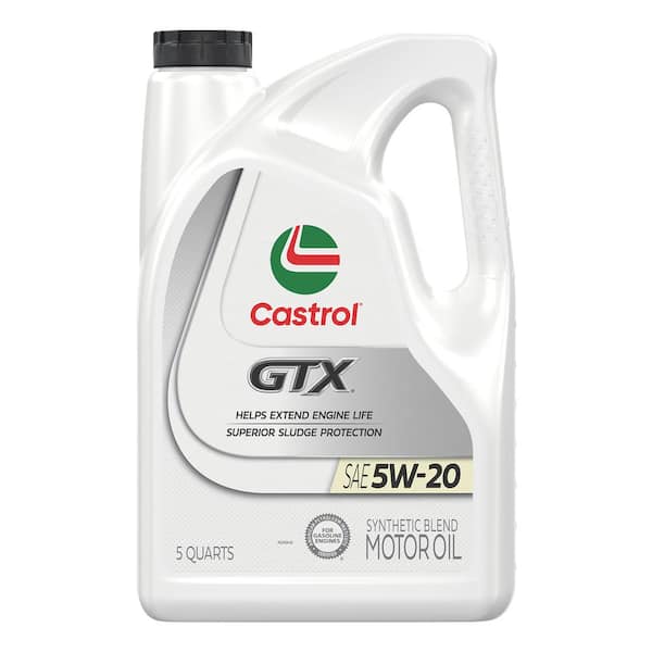 CASTROL GTX 5W-20 Synthetic Blend Motor Oil, 5 qt.