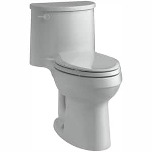 Adair Comfort Height 1-Piece 1.28 GPF Single Flush Elongated Toilet with AquaPiston Flush Technology in Ice Grey