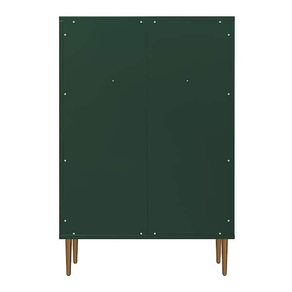 sumyeg 46.63 in. H x 31.5 in. W 3-Tier Green Wood Shoe Storage Cabinet