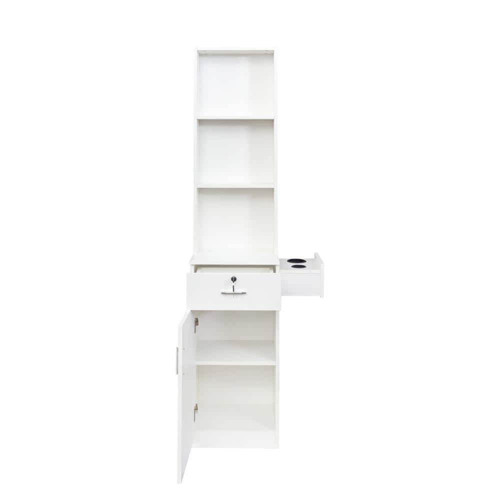 15.67 in. W x 12.28 in. D x 70.87 in. H White MDF Freestanding Linen Cabinet with Multi-layer Storage price history on PriceWatchPro