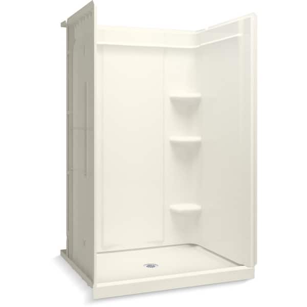 KOHLER Medley 48 in. W x 75.5 in. H Glue Up Vikrell Alcove Shower Wall Surround in Biscuit