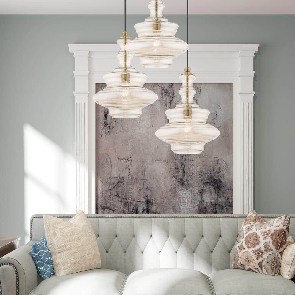 Champagne Glass Mini Pendant with Antique Brass Finish