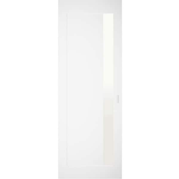 42 in. x 96 in. Unassembled Universal/Reversible Solid Wood Painted White Flush Mount Hidden Door with Silver Hinge