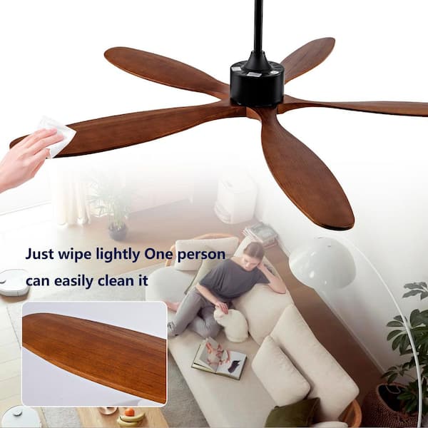 60 in. Indoor/Outdoor Nickel Ceiling Fans with Remote Control, 3-ABS Blade, Quiet DC Motor, Timer, 6-Speed