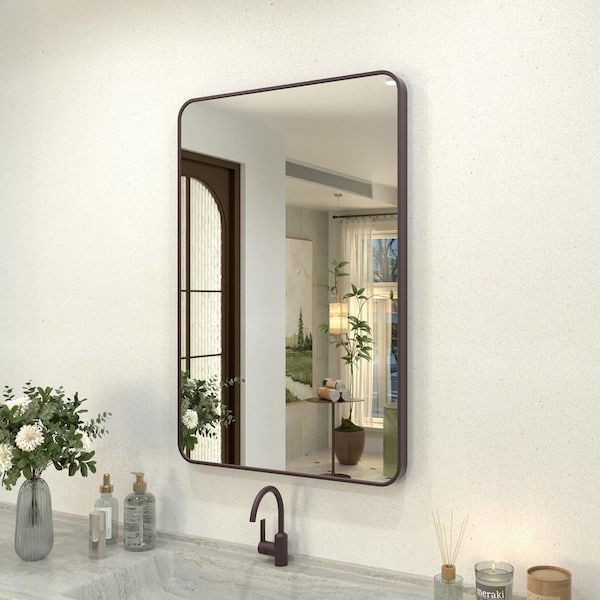 Cosy 24 in. W x 36 in. H Rectangular Framed Wall Bathroom Vanity Mirror in Oil Rubbed Bronze