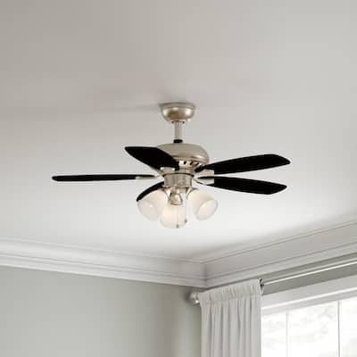 Luxenberg 36 in. LED Brushed Nickel Smart Ceiling Fan with Light and Remote Works with Google Assistant and Alexa
