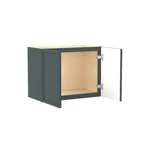 Franklin 24 in. W x 12 in. D x 18 in. H Assembled Plywood Wall Bridge Kitchen Cabinet in Verdant Green with Soft Close