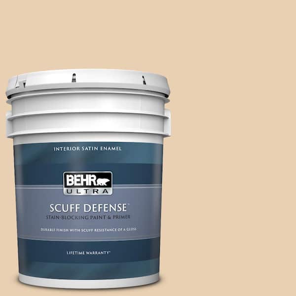 BEHR ULTRA 5 gal. #S290-2 White Bean Hummus Extra Durable Satin Enamel Interior Paint & Primer