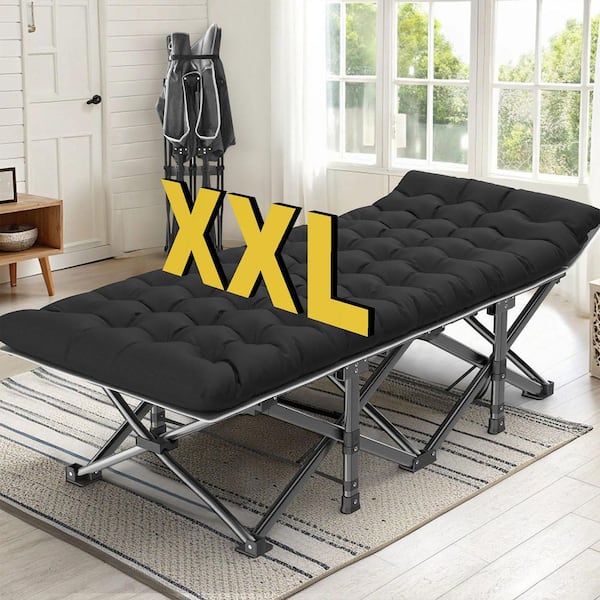 Folding Camping Cot for Adults-Heavy Duty 1200D Oxford Fabric 32" Oversized Bed with Mattress & Carry Bag for Adults