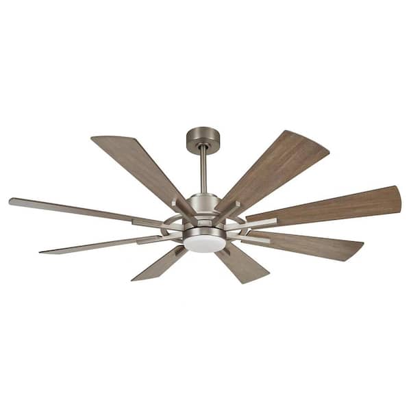 IHOMEadore 60 in. LED Indoor Satin Nickel Ceiling Fan with Remote