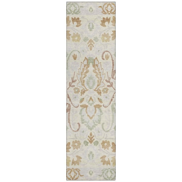 Chantille Machine Washable Indoor/Outdoor Abstract ACN3159 Cream 2 ft. x 7 ft. Runner Rug