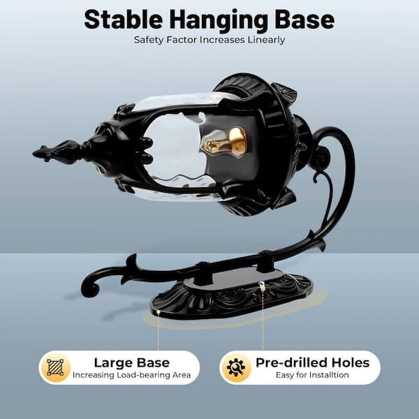 OUKANING 1-Light Black Retro Outdoor/Indoor Waterproof Lantern