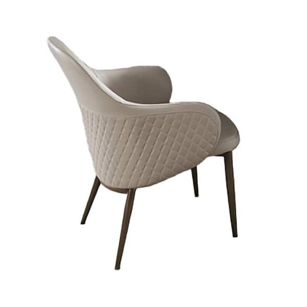 Benjara Beige and Brown Faux Leather Tufted Back Dining Chair (Set of 2)