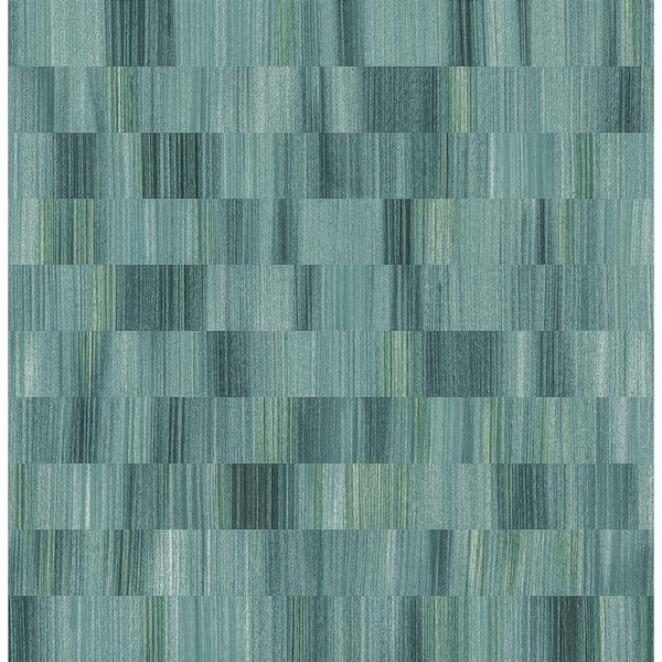 A-Street Prints Flicker Blue Horizontal Textured Stripe Strippable Non-Woven Paper Wallpaper Sample