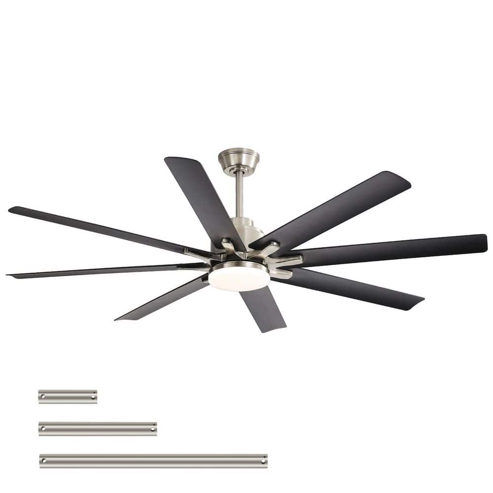PUDO 52 in. Indoor Modern Integrated LED Silver Ceiling Fan