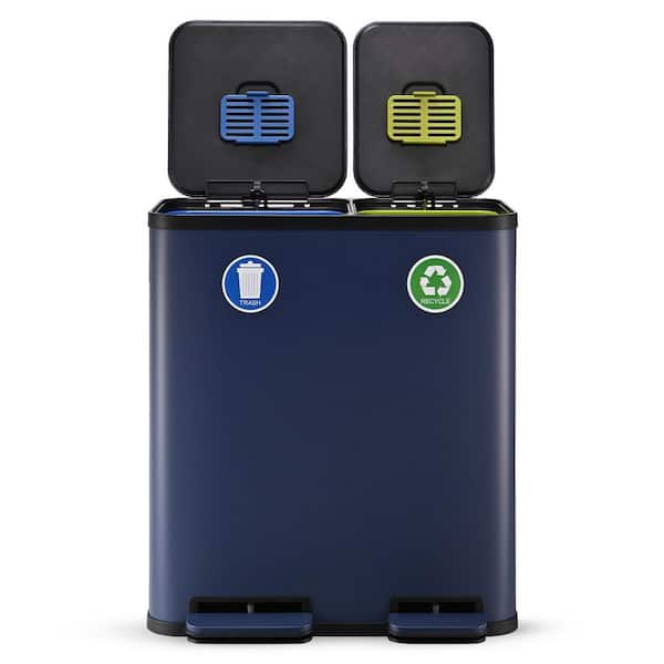 simplehuman 58 Liter Rectangular Dual Compartment Step Trash Can