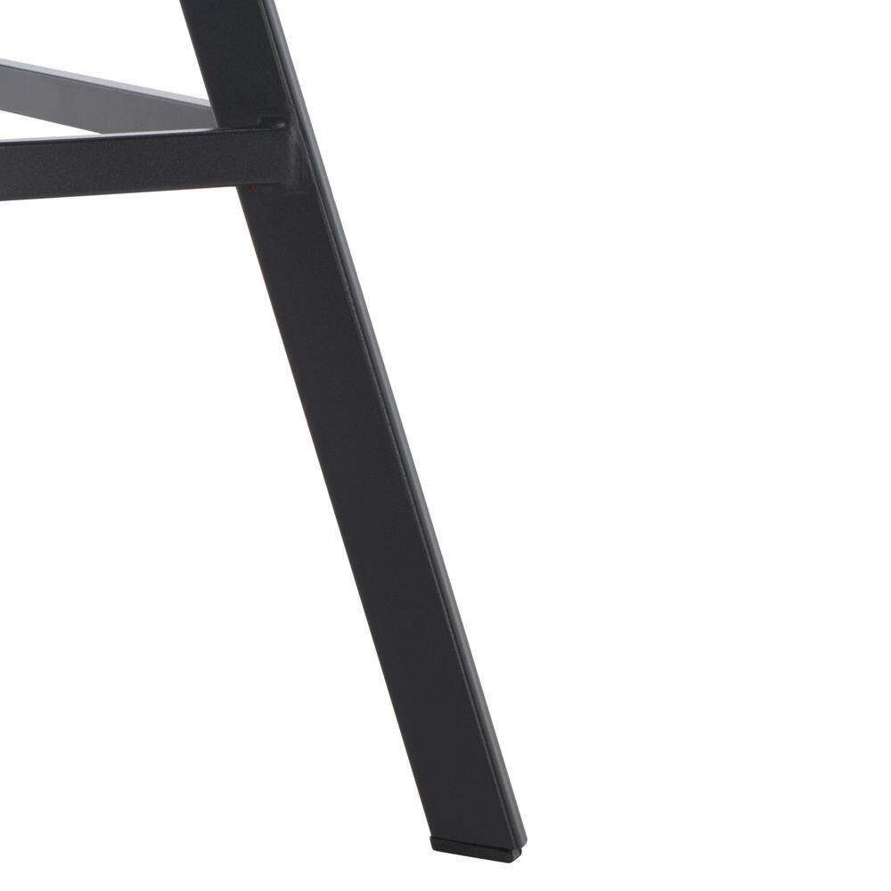 Ryanne Grey Vegan Leather and Black Metal Counter Stool