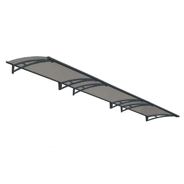 CANOPIA by PALRAM Aquila 3 ft. x 15 ft. Gray/Solar Gray Door and Window Fixed Awning
