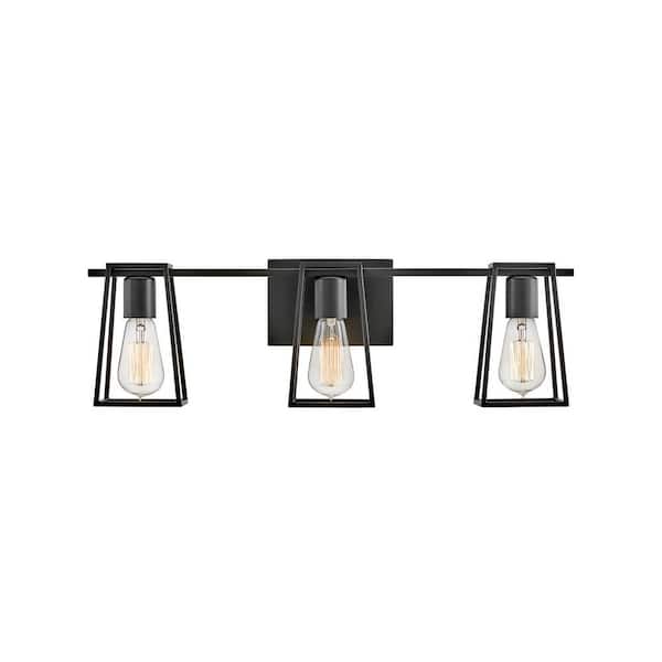 HINKLEY Filmore 24.0 in. 3 Light Black Vanity Light