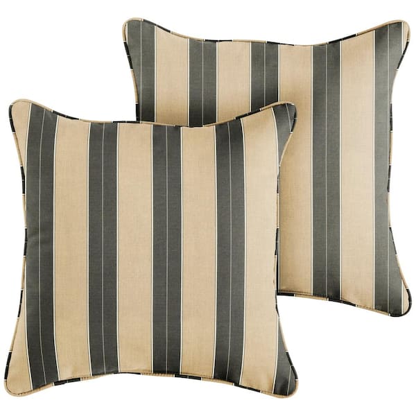 SORRA HOME Sunbrella Berenson Tuxedo Outdoor Corded Throw Pillows (2-Pack)