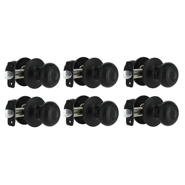 Defiant Hartford Matte Black Hall/Closet Door Knob Contractor Pack