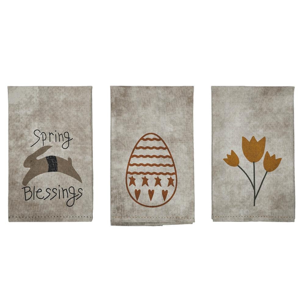 VHC BRANDS Spring In Bloom Tan Novelty Cotton Kitchen Tea Towel Set (Set of  3) 84963 - The Home Depot