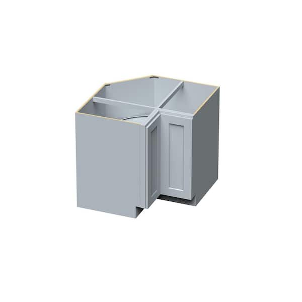 36 in. W x 24 in. D x 34.5 in. H Plywood Ready to Assemble Base Kitchen Cabinet in Gray with Soft-Close Hardware