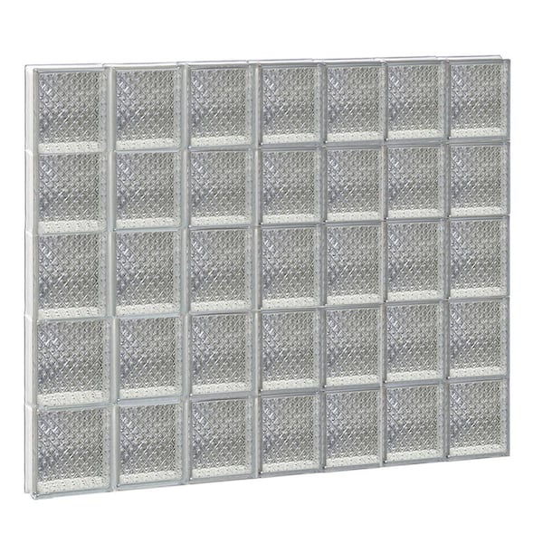 Clearly Secure 40.25 in. x 38.75 in. x 3.125 in. Frameless Diamond Pattern Non-Vented Glass Block Window