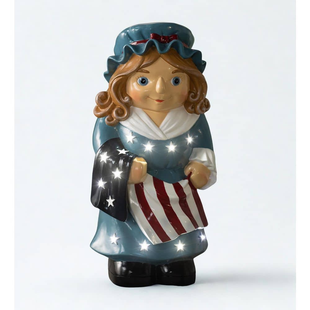 Evergreen 19 in. Betsy Ross Shorty Resin Garden Statue 56788PH