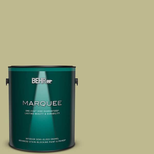 BEHR MARQUEE 1 gal. #S340-4 Back to Nature One-Coat Hide Semi-Gloss Enamel Interior Paint & Primer