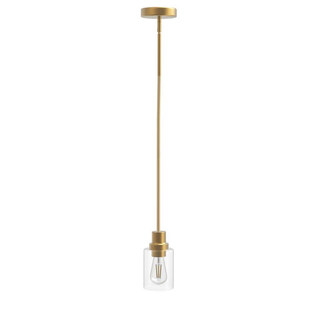 1-Light Copper Finish Pendant Light with Clear Cylindrical Glass Shade, No Bulb Included price history on PriceWatchPro