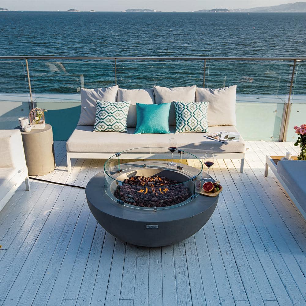 Elementi Gray Concrete 42" Natural Gas Fire Pit Table