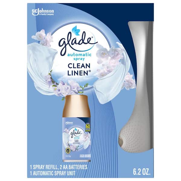 Glade 6.2 oz. Clean Linen Automatic Air Freshener Starter Kit with Refill