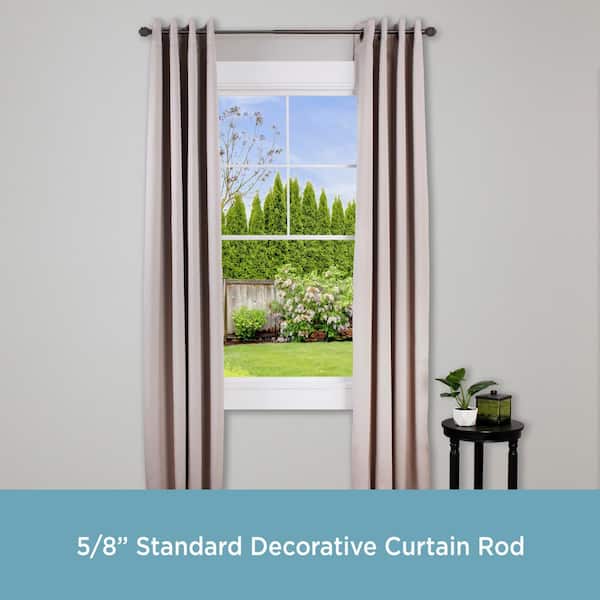 Brown/Bronze Adjustable Window Treatment Decorative Curtain Rod Geometric Finial 