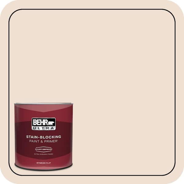 BEHR ULTRA 1 qt. #PPL-62 Blushed Cotton Extra Durable Flat Interior Paint & Primer