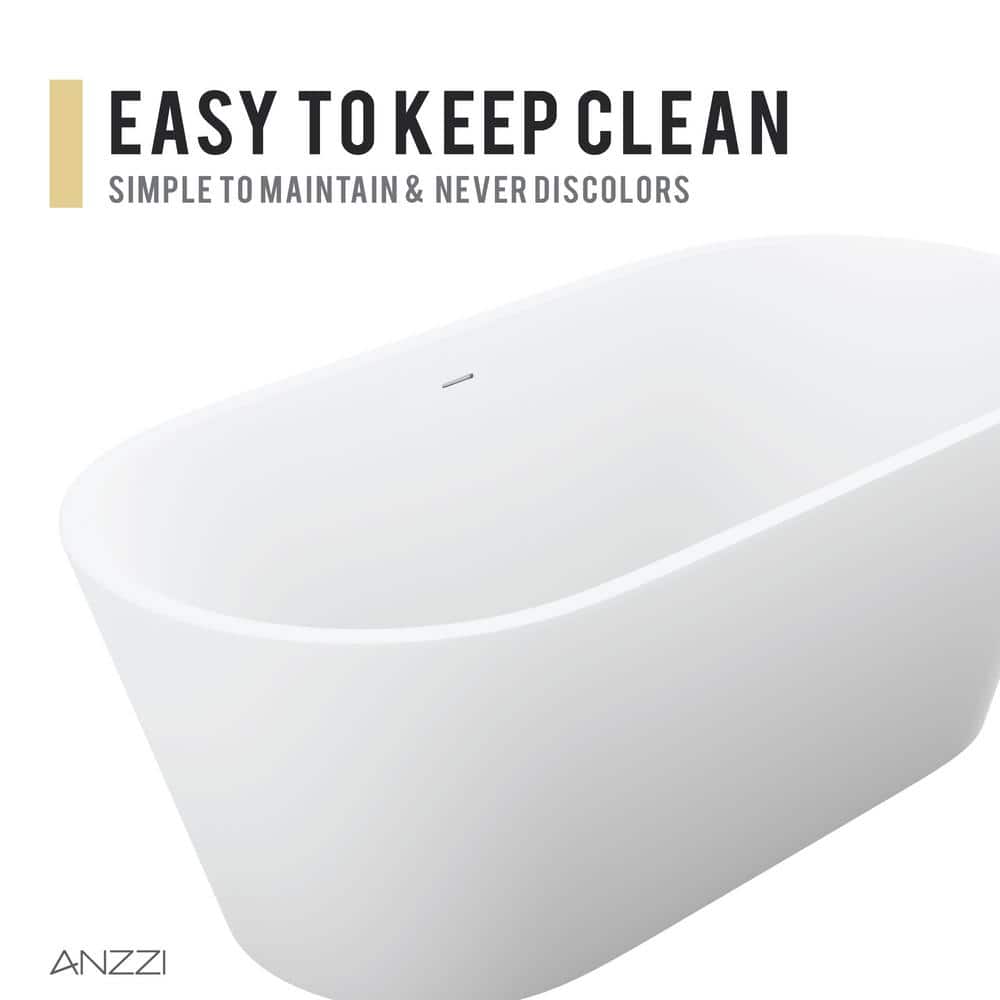 Rossetto 66.8'' Matte White Solid Surface Freestanding Bathtub