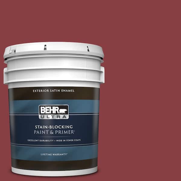BEHR ULTRA 5 gal. #S-G-140 Cherry Cobbler Satin Enamel Exterior Paint & Primer
