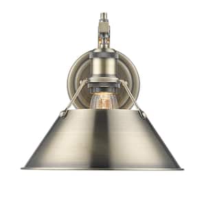 Orwell AB 1-Light Aged Brass Sconce with Aged Brass Shade
