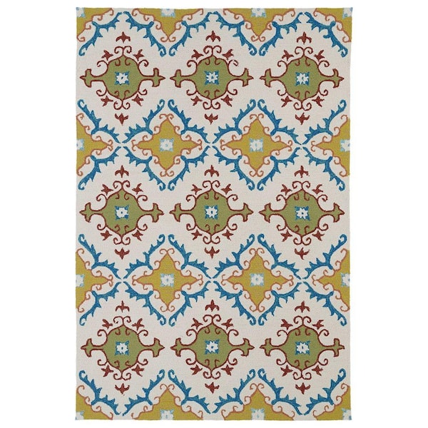 Kaleen Home and Porch Ivory 3 ft. x 5 ft. Indoor/Outdoor Area Rug